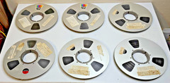 Ampex 10.5″ Instrumentation Tape Reels Lot of 6 1970s Naval Aviation Data
