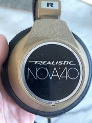 Realistic NOVA 40 Vintage Headphones Beige Black 6.35mm Adjustable 1970s