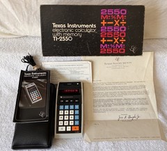 Texas Instruments TI-2550 Vintage Calculator Complete w/ Box + Original Papers