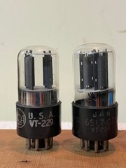 RCA JAN VT229 6SL7GT vacuum tubes matched and guaranteed 1943 production