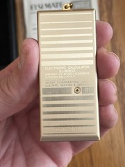 NOS Vintage Sharp Gold mini calculator Elsi Mate EL-8061E w/Fob Chain in Box