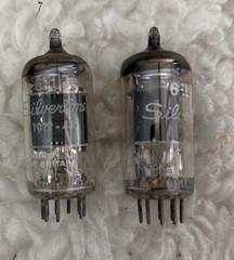 Matched Pair 1964 Mullard 6EU7 Vacuum Tubes Tested Strong