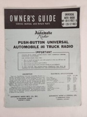 Automatic Radio Owner’s Guide ~ Push-Button Universal Automobile and Truck Radio