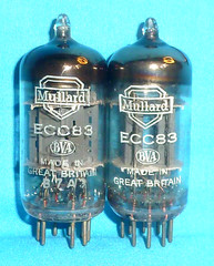 2-Mullard 12AX7 ECC83 Grey Ribbed Vintage Electroncs