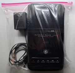 GE Portable Cassette Recorder Automatic Stop w/ Power Adapter Vintage 1980s