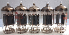 5 Mullard 7247/12DW7 Vacuum Tubes – Made in Great Britain – Blackburn Codes