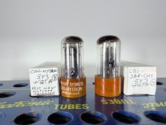 Pair CBS Hytron JAN-CHY 5Y3WGTA Brown Base Military Spec Tested Good Tube