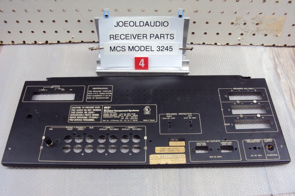 MCS Model 3245 Back Panel. Tested. Very Good Condition. Parting Out Entire 3245
