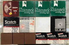 Lot of 13 Used Reel to Reel 7″ Tapes (7 total) & 5″ Tapes (6 total) Scotch, Sham