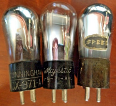 3- 71A 371A Globe Engraved Base Majestic Cunningham Speed Radio Tube FOR DISPLAY