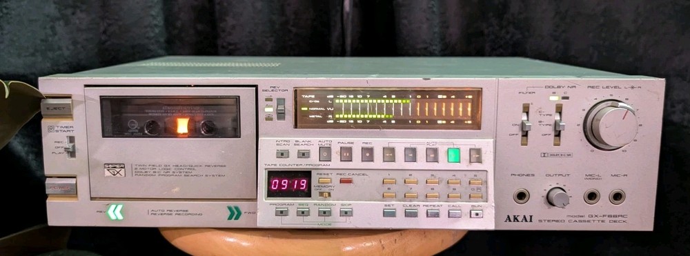 READ Akai GX-F66RC Silver 3 Head Cassette Deck No Fast Forward Or Rewind