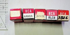 Lot 5 RCA Vintage Electron Tube Boxes NOS #303