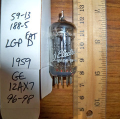 Strong 1959 GE Long Gray Plate O Getter 12AX7 / ECC83 Tube – 96/98