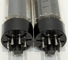 Pair TESLA Labeled ARS EL34 6CA7 Tubes Overlapping “O” Getters Matched For GM
