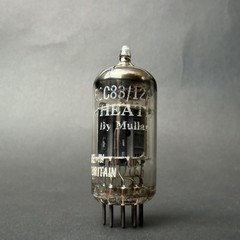 1950 12AX7 ECC83 Heath by Mullard Tube Ribbed Plate Blackburn TV7 Test Good E105
