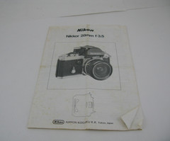 Nikon Nikkor 28mm f/3.5 Camera Owners Operating Manual Book Guide