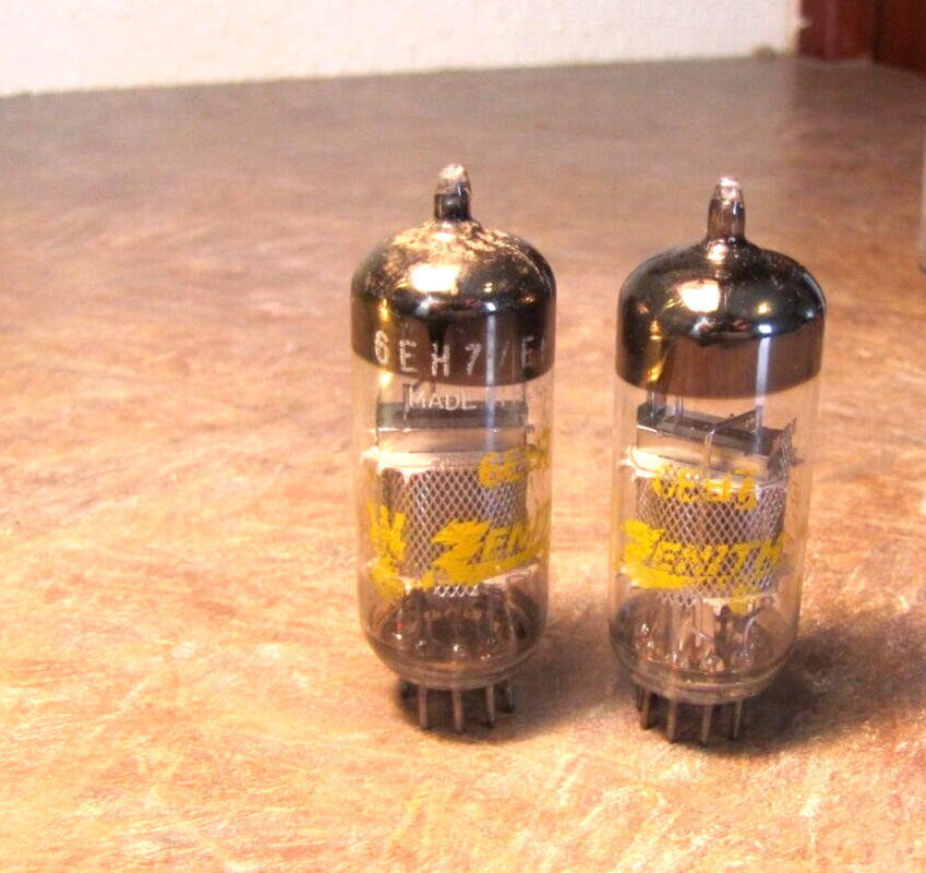 lot of 2 Zenith 6EH7 Vintage Radio Vacuum Ham Audio Tube Tested Good+++