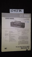 Sony CFS-W400 stereo boombox ghettoblaster Service Manual original repair book