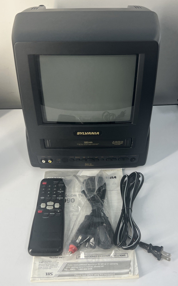 Vintage Sylvania 9-INCH Color TV AC/DC Power w/ Remote – No VCR Retro Gaming