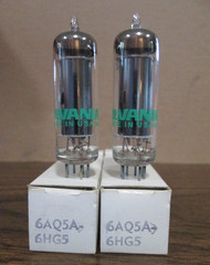 TWO NEW SYLVANIA 6AQ5A / 6HG5 HiFi Ham Radio Amp Vacuum Tubes IOB Matching Codes