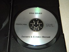 AKAI GX-625 REEL TO REEL TAPE DECK OPERATOR’S & SERVICE MANUAL ON A CD IN A CASE