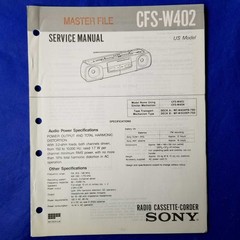 SONY CFS-W402 Service Manual Original Paper OEM Repair Guide – USA