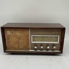 Vintage 1963 MCM Tube FM AM Radio Panasonic 782B Mid Century Modern WORKS