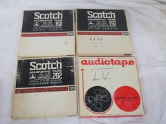 4 used Vintage Reel to Reel Recording Tapes- 7 inch -Scotch 150 202 audiotape