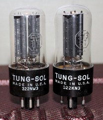 TUNG SOL USA 5Y3GT VT-197 PERFECT MATCH PAIR BLK PLT D GETTER TEST NOS+ 1950’s