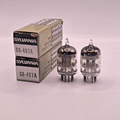 Sylvania 407A GB407A, gold brand, NOS NIB, medium mu twin triodes