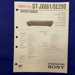 SONY ST-JX661 ST-SE200 Service Manual Original Paper OEM Repair Guide – USA