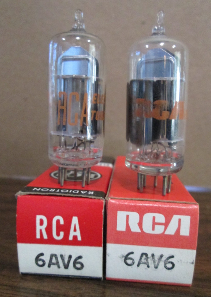TWO NEW RCA 6AV6 HiFi Ham Radio Amp Vacuum Tubes IOB