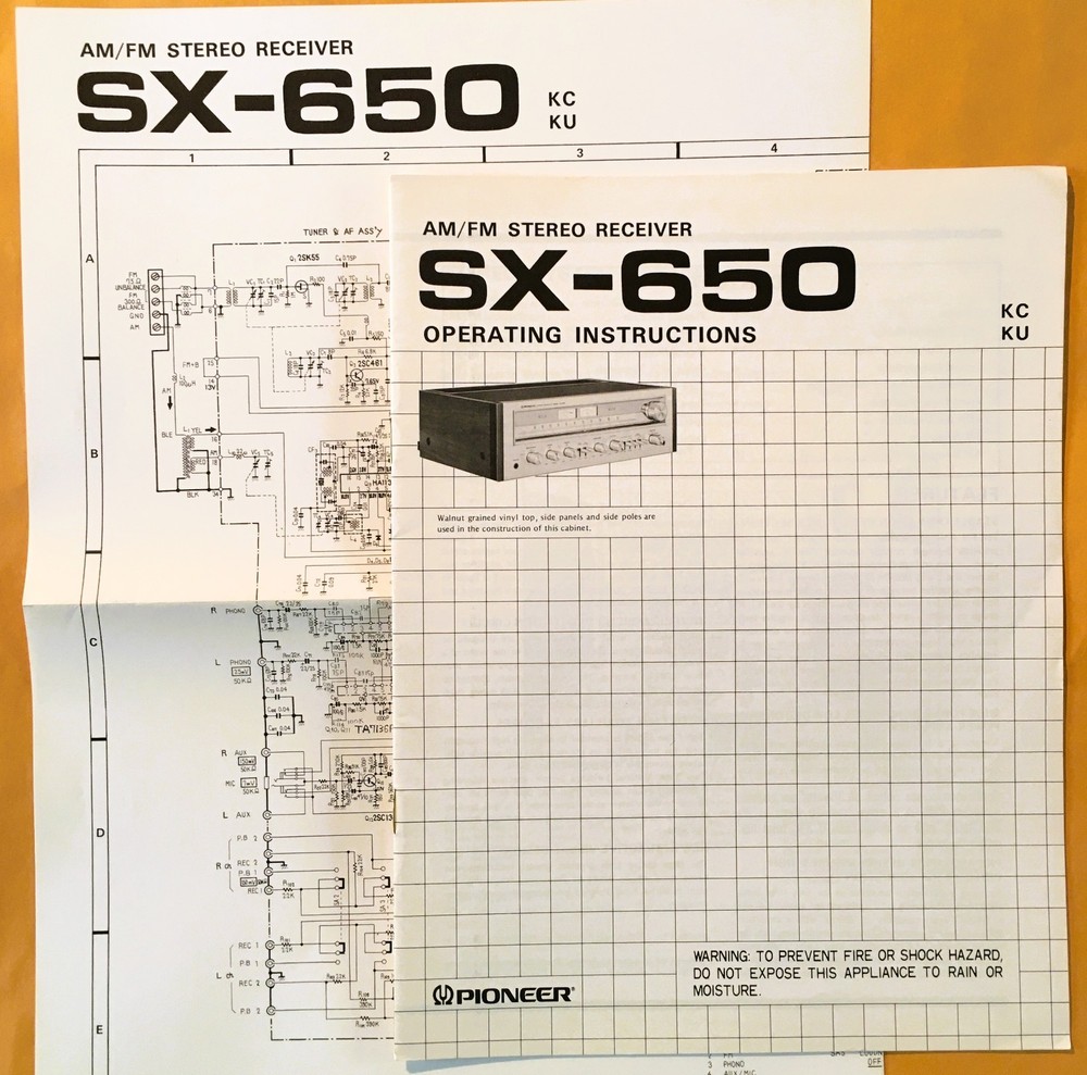 NOS Original Pioneer SX-650 Stereo Receiver Operating Instructions Manual