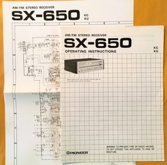 NOS Original Pioneer SX-650 Stereo Receiver Operating Instructions Manual