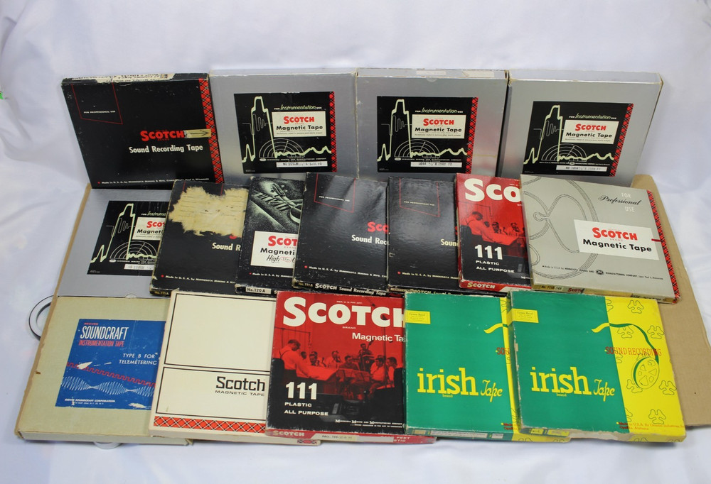 VTG Audio Devices,Audio Tape,Scotch 10.5″(1/4″) Metal Reel Tapes -Lot of 16