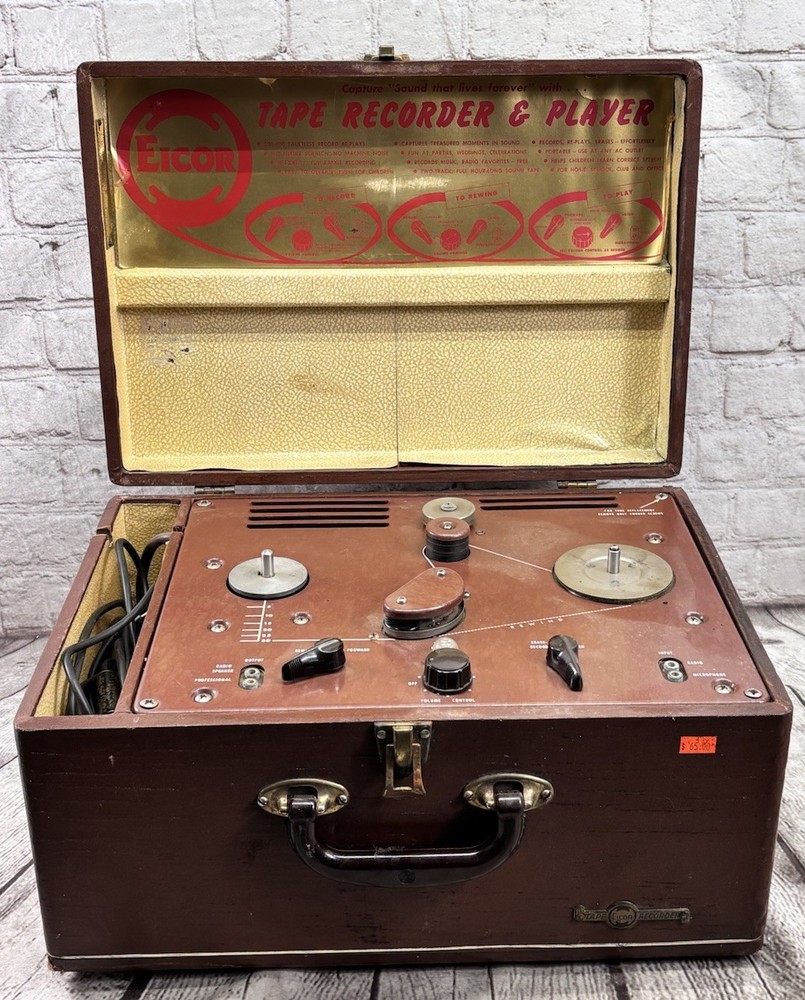 Vintage Eicor Portable Reel-to-Reel Tape Recorder Player Parts Repair