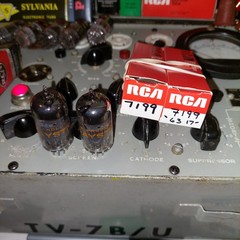 Pr(2x tubes) CAL. TV7B/U ReTested Strong 1963 RCA 7199 Tubes