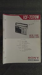 Sony icf-7370w service manual original repair book multi 3 Band Reciever Radio