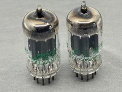 (2) Sylvania JHS-6189 Mil Spec 12AU7WA ECC82 Gray Plates O Getters Tests NOS