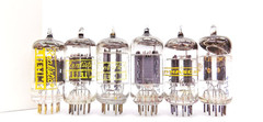 6 Nice Tested Vintage Japanese-Made 12AU7A/ECC82 Vacuum Tubes