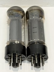Pair TESLA Labeled ARS EL34 6CA7 Tubes Overlapping “O” Getters Matched For GM