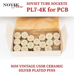 7 Pin PCB Board Mount Ceramic Sockets Soviet Vintage Silver Plated Pins 20pcs