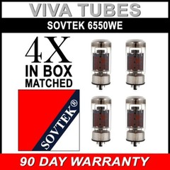 Brand New Plate Current Matched Quad (4) Sovtek 6550WE Vacuum Tubes