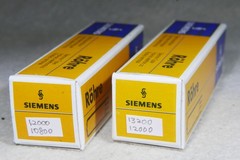 Matched Pair Siemens CCa (=E88CC/6922) A-Frame Getter Gold Pin Germany 1973