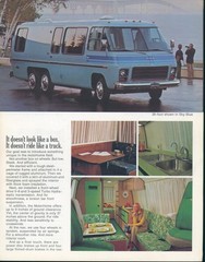1974 GMC MotorHome General Motors RV Sales Brochure Floor Plans Interiors Color