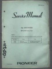 Pioneer QD-210 KLW FVW Decoder Service Manual Original