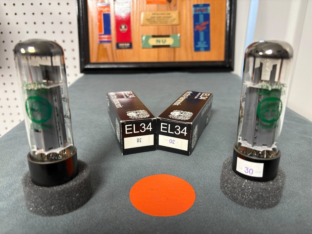 Pair of Electro-Harmonix EL-34 Tubes – NOS NIB – Amplitrex Test – See Pics