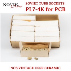 7 Pin PCB Board Mount Ceramic Sockets Soviet Vintage Silver Plated Pins 20pcs