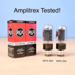 2 Vintage Matched NOS RCA 6L6GC Tubes Black Plate Side O Getter Amp Pair 1968/70