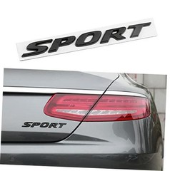 CONGCONG Sport Letter Emblem ABS Trunk Lid Rear Logo Badge Fits Matte black